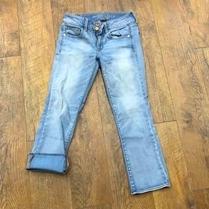 American Eagle artist crop jeans